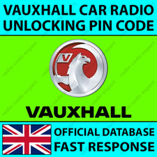 VAUXHALL RADIO UNLOCKING PIN CODE TOUCH & CONNECT ASTRA CORSA INSIGNIA ZAFIRA