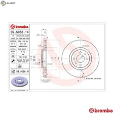 2x BRAKE DISC 09.5058.11 FOR