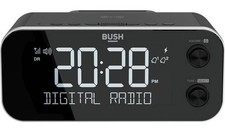 Bush Alta Dab+ Clock Radio - Black - Wireless Charging Dock and Dual Alarm - NEW