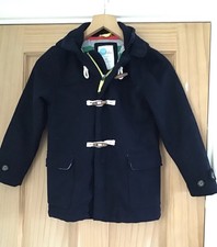 Mini Boden Boy’s Navy Blue Duffle Coat Wool Mix Age 7-8 Years 