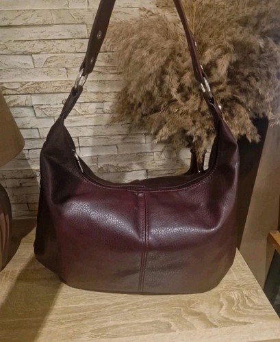 Burgundy grained faux leather - grained,