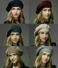 Beret Hat Soft Wool Beanie