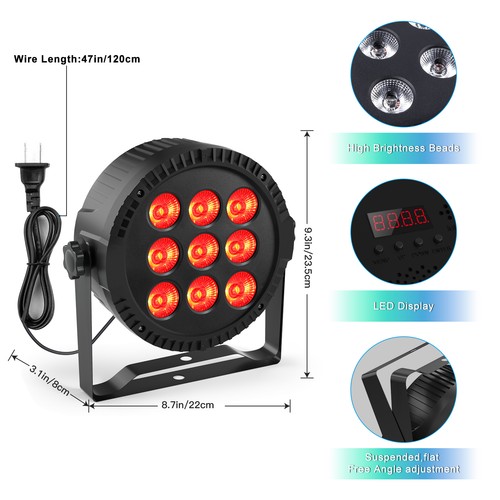 135w 9led par - can, rgbw