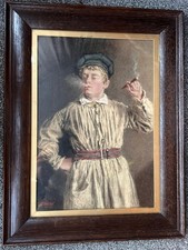 Pair Antique Pears Advertising Prints In Oak Frame After Painting William Hunt