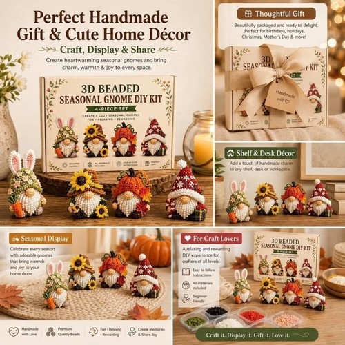 Beaded gnome craft - gnome, diy