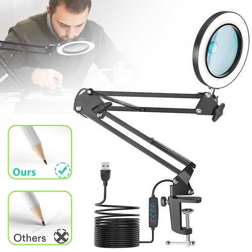 Led magnifier glass desk - 8x,