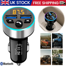 Bluetooth 5.0 Wireless Car FM Transmitter MP3 USB Charger Car Cigarette Lighter