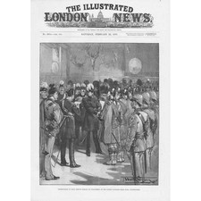 MILITARY Presentation of Long Service Medals to Volunteers - Antique Print 1895