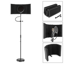 Vonyx Recording Studio Microphone Stand with Reflection Shield & Pop Filter
