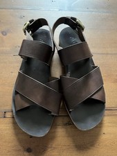 ACNE STUDIOS | Mens Leather Sandals | Roman Style | Dark Brown | Buckle