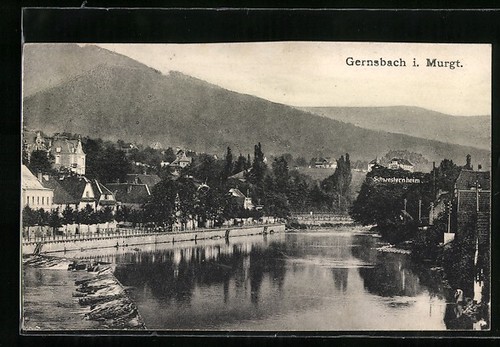 Postcard gernsbach town - of, gernsbach,
