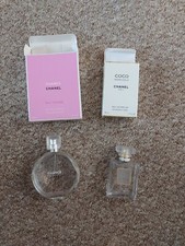 Chanel Perfume Bottles Coco Mademoiselle and Chance Eau Tendre (Empty) And Boxes