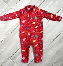 M&S Girls Red Fish Swimsuit 