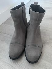 Superdry leather suede grey ankle boots size 6
