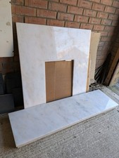 Italian Rose Marble Fireplace Surround & Hearth  - Dimensions in description 