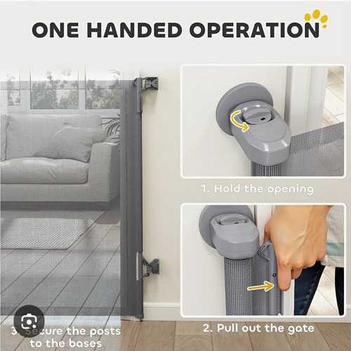 Retractable stair safety gate - retractable,