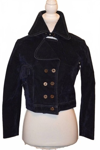 Vintage 70s curly top - top, navy