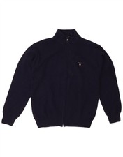 GANT Mens Cardigan Sweater Medium Navy Blue Lambswool WG07