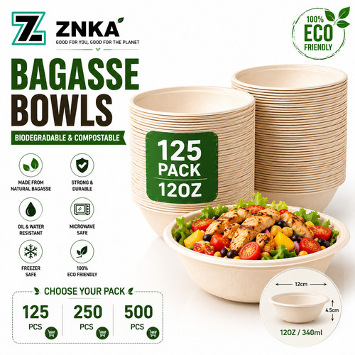 Bagasse bowls party plates - party, for