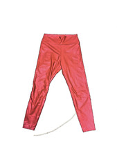 High Waist Faux Leather Red