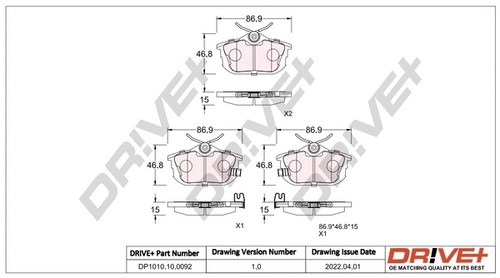 Rear brake pad set disc - rear,