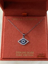Stella Picciotto Sterling Silver Blue Gemstones Evil Eye Necklace in Box