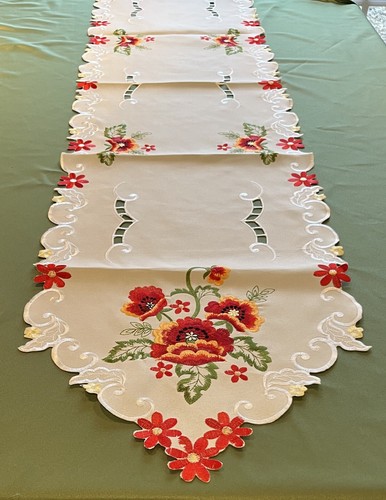 Red green gold poppy - red,