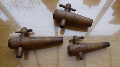 Vintage wooden barrel taps - vintage,