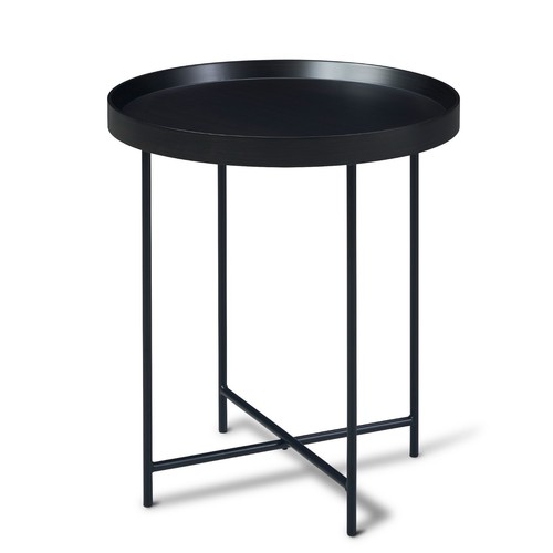 Black round side table - round,