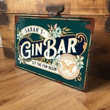 Personalised gin bar sign - gin,