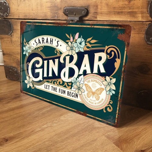 Personalised gin bar sign - gin,