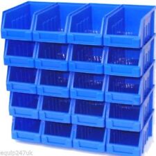 20 x SIZE 2 BLUE PLASTIC PARTS STORAGE STACKING BINS 