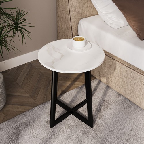 Round mdf coffee side end - coffee,