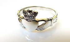 Handmade 925 SOLID Sterling Silver Irish / Celtic Claddagh Love Ring Size J to T