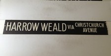 London Routemaster 1982 Linen Bus Blind 42"- Harrow Weald Christchurch Avenue