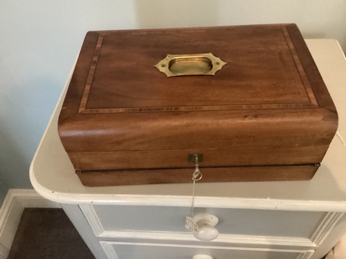 Mahogany veneered sloping