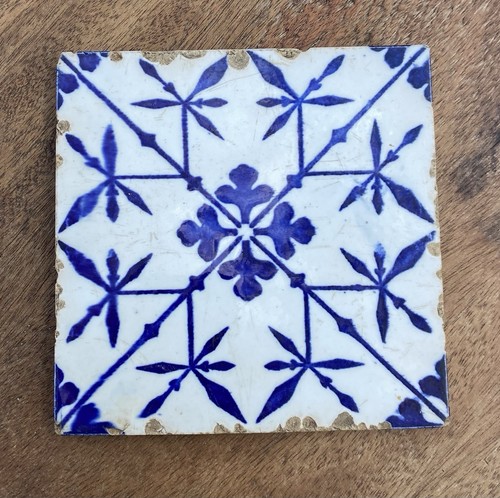Antique victorian blue white - antique,