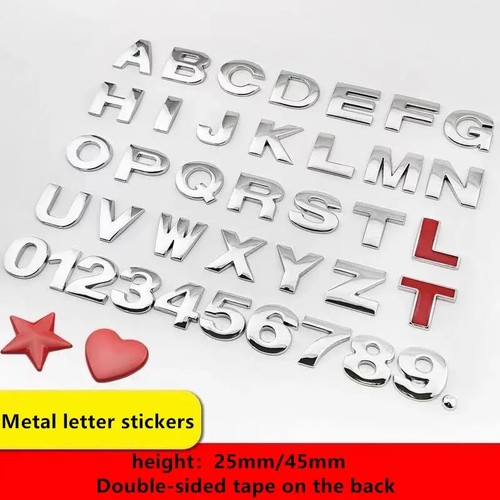 Metal self adhesive letters - self-adhesive,