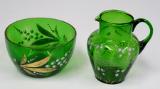 VINTAGE BOHEMIAN EMERALD GREEN