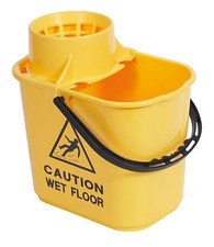 Yellow 15 Litre Professional Bucket with High Profile Wringer  by Robert Scott