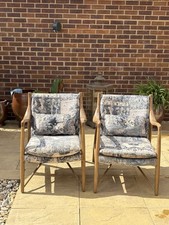 Lounge Armchair Wooden Leg Frame Padded Seat With Cushion