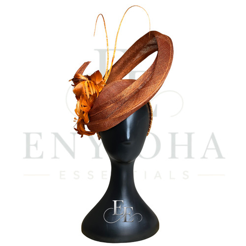 Burnt orange couture sinamay - burnt,