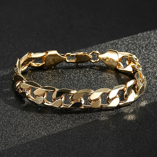Men 9ct gold cuban link - gold,