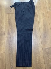 Mens Grey Pinstripe Trousers