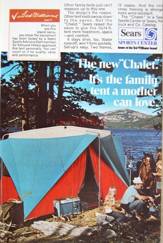 Sears chalet tents 1971 - sears, 'chalet'