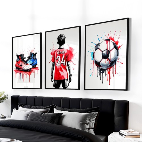 Personalised football prints - football,