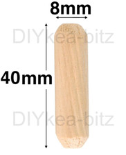 20 IKEA 101352 Wooden Dowels 8mm X 40mm Furniture HEMNES SMASTAD STORA HASSELVIK
