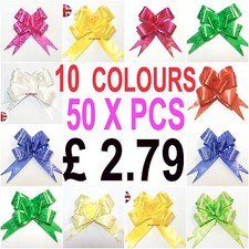 50 X LARGE Ribbon Bows MULTI