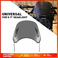 Universal Motorcycle Windshield Wind Deflector Windscreen Motorbike 5"-7" Black