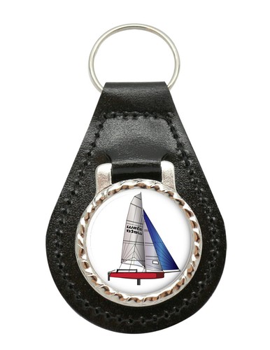 Laser dinghy leather key fob - dinghy,